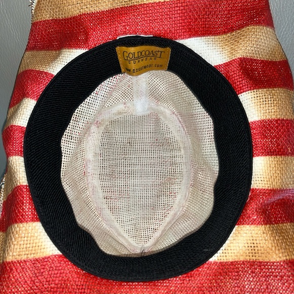 COWBOY HAT USA FLAG Western/Goldcoast Sunwear UV protection red/white/blue straw - Picture 9 of 11